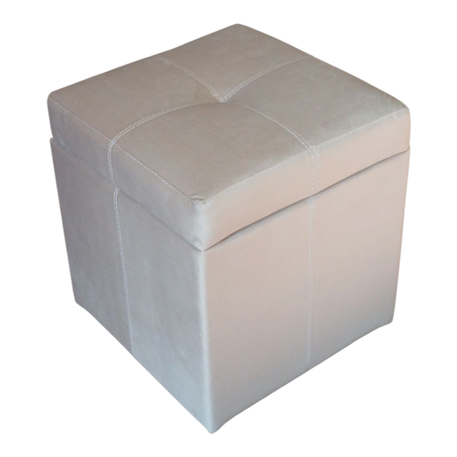 Пуф "Модерн" з нішею, велюр "Альміра", сіро-бежевий