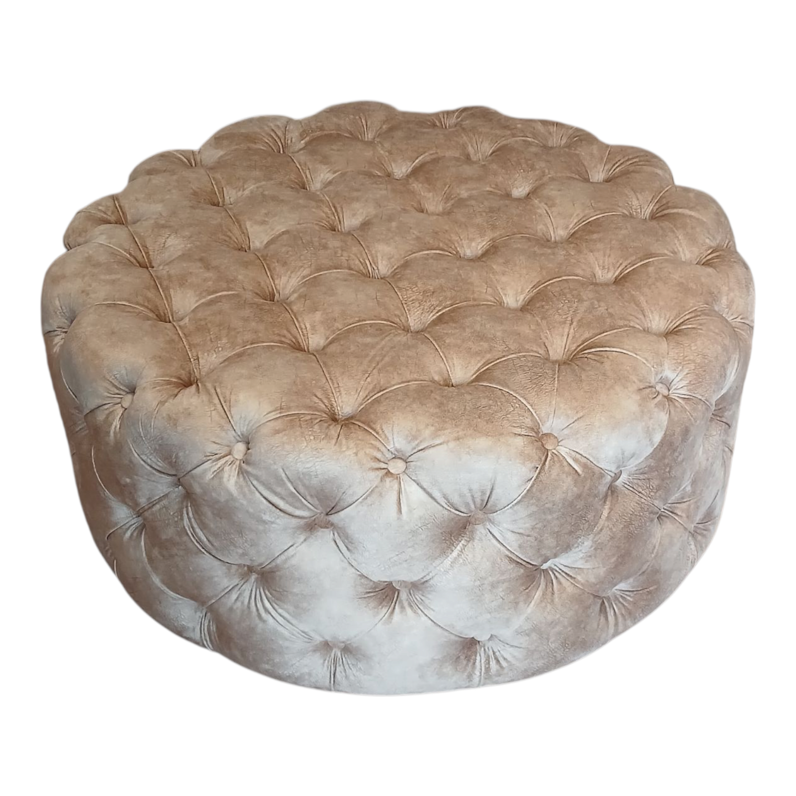 Пуф круглий з капітоне "Пандора" діам.100см в-45см, велюр "Мілана", капучино - Зображення 3