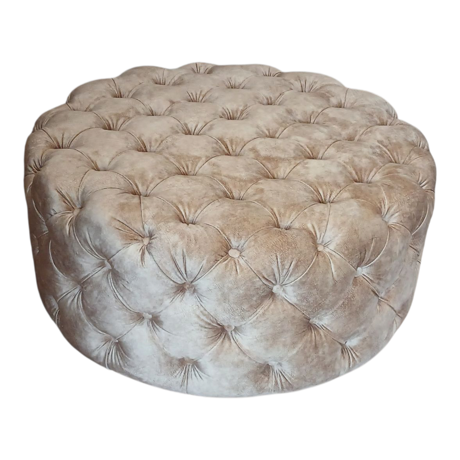 Пуф круглий з капітоне "Пандора" діам.100см в-45см, велюр "Мілана", капучино - Зображення 2