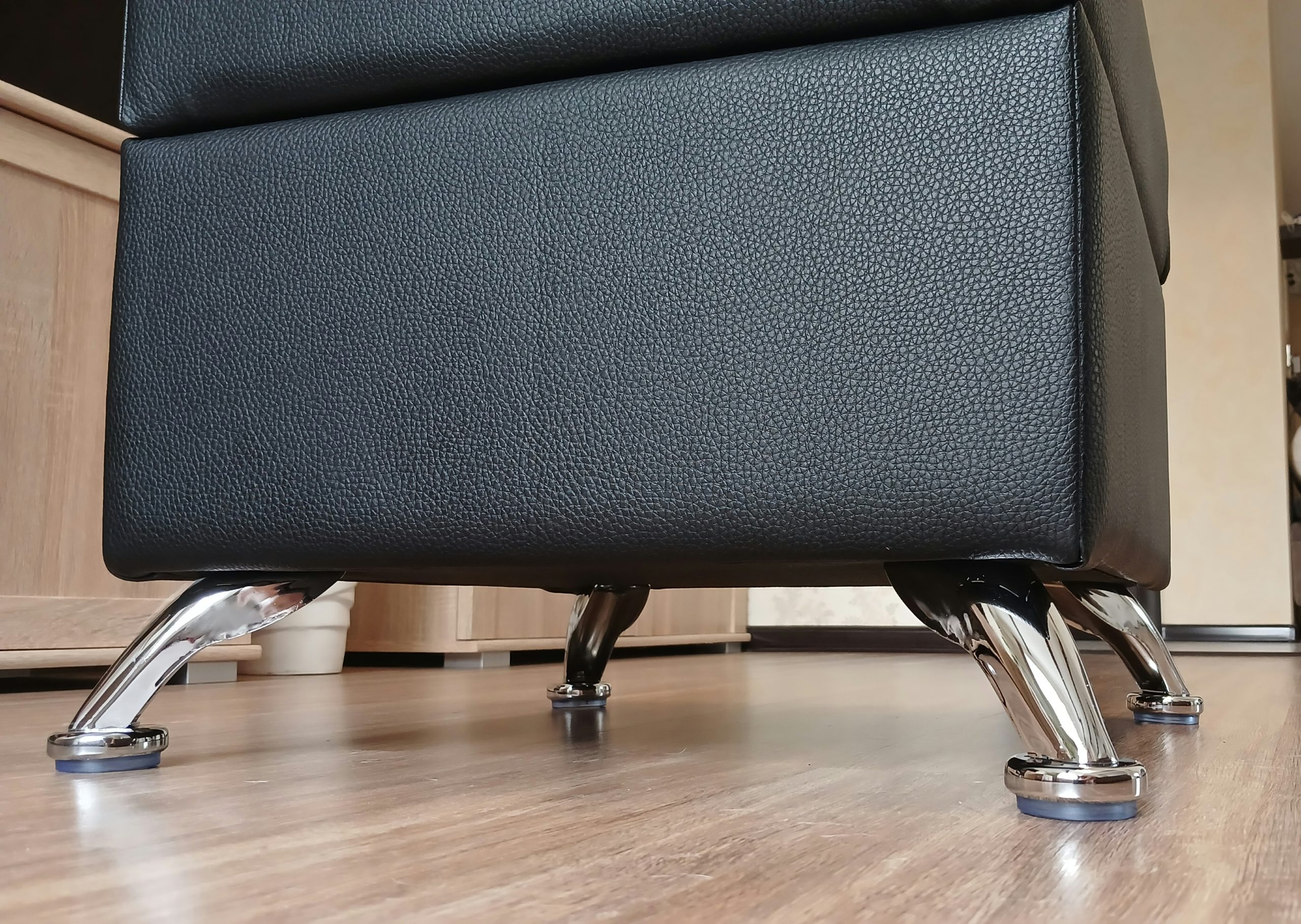 Пуф з нішею "Павучок" 45х45см в-40см, екошкіра "Вестер", чорний - Зображення 3