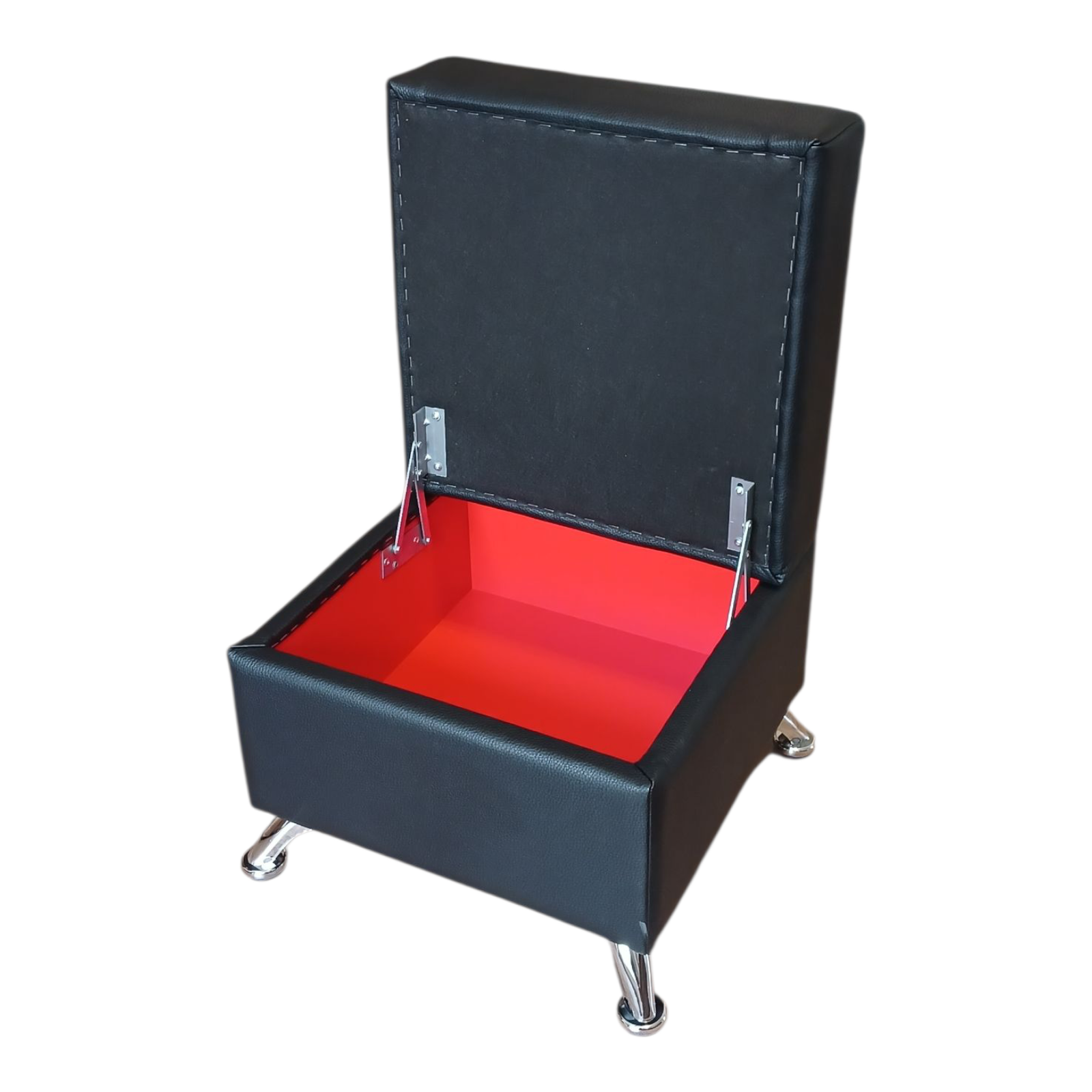 Пуф з нішею "Павучок" 45х45см в-40см, екошкіра "Вестер", чорний - Зображення 4