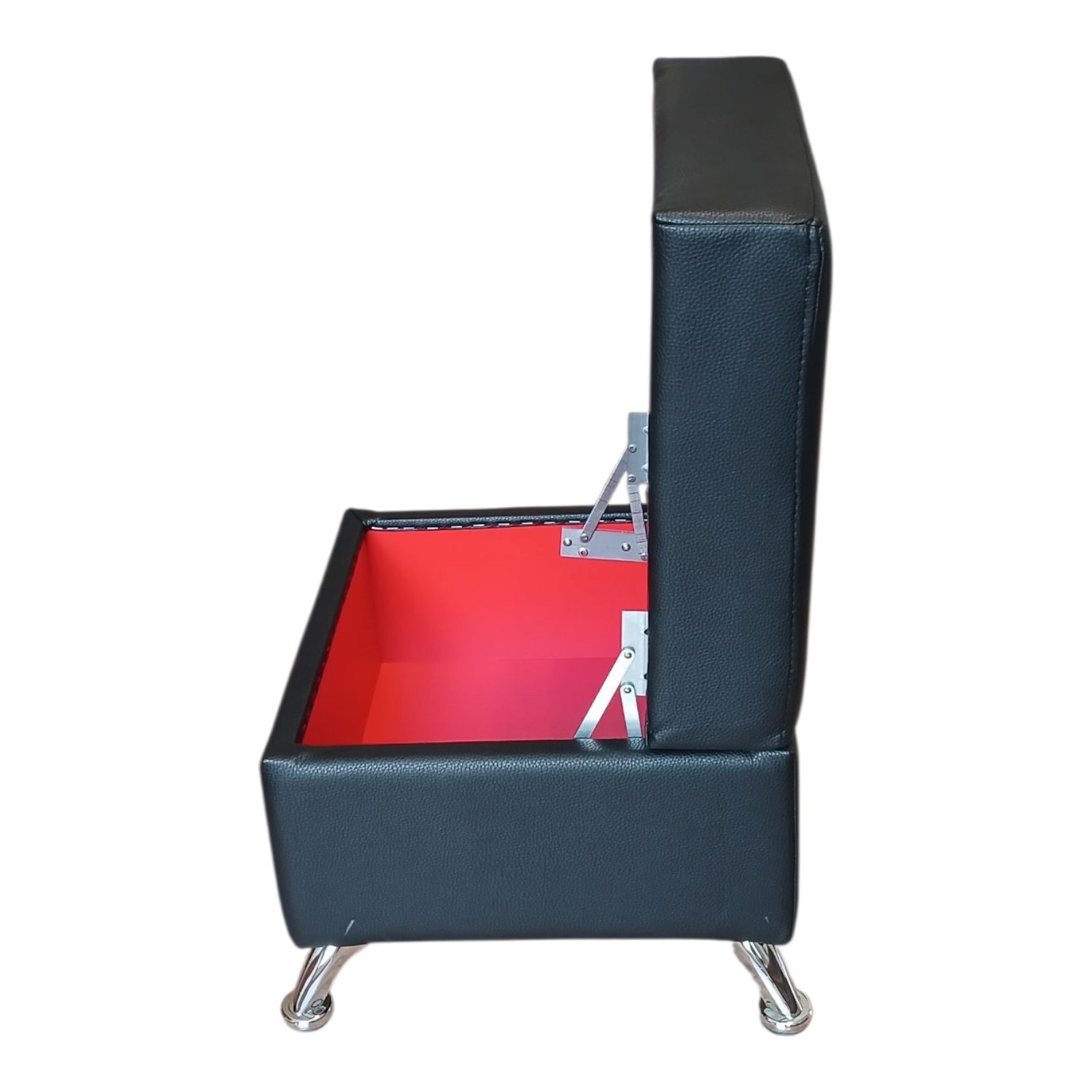 Пуф з нішею "Павучок" 45х45см в-40см, екошкіра "Вестер", чорний - Зображення 5