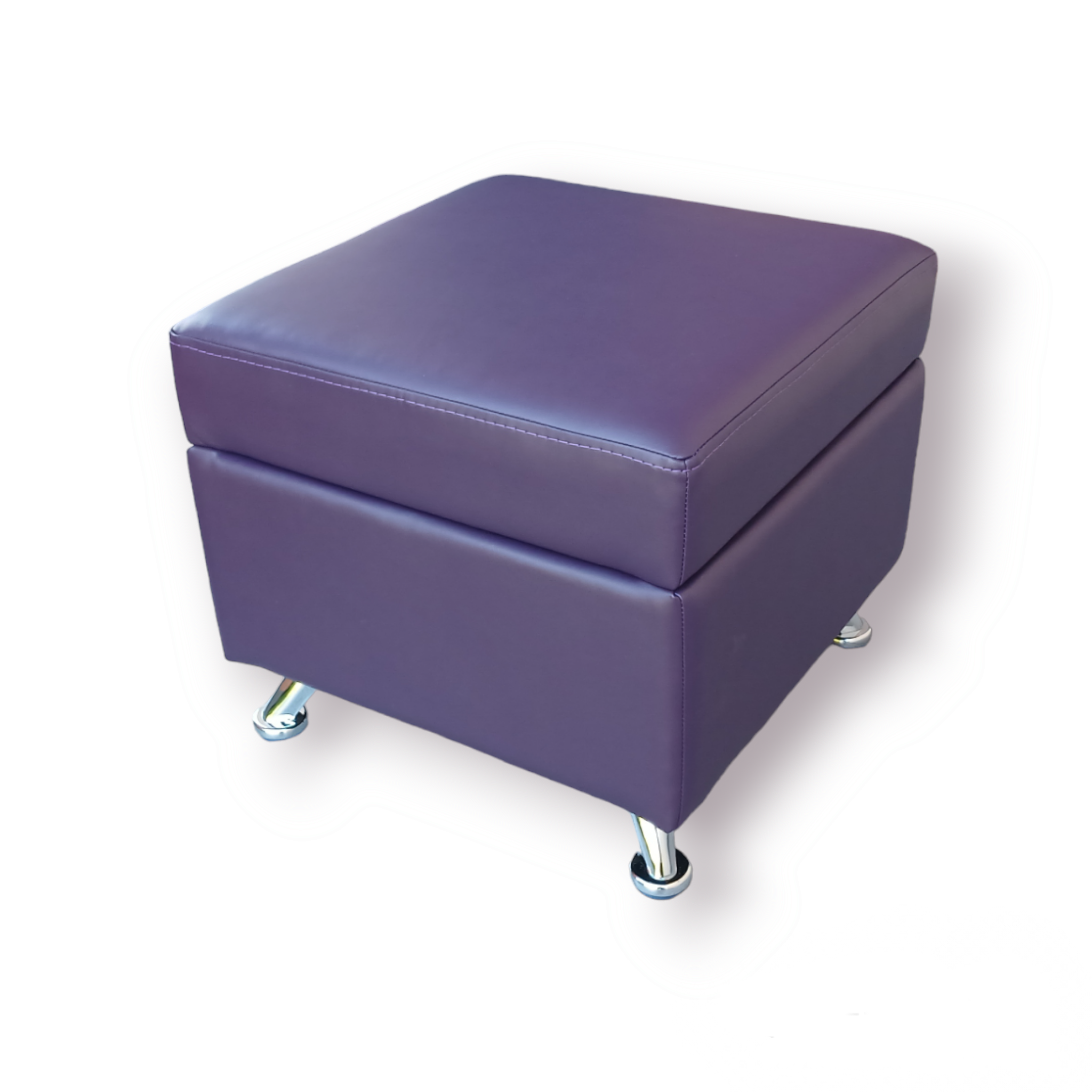 Пуф з нішею "Павучок" 45х45см в-40см, екошкіра "Роккі", бузковий