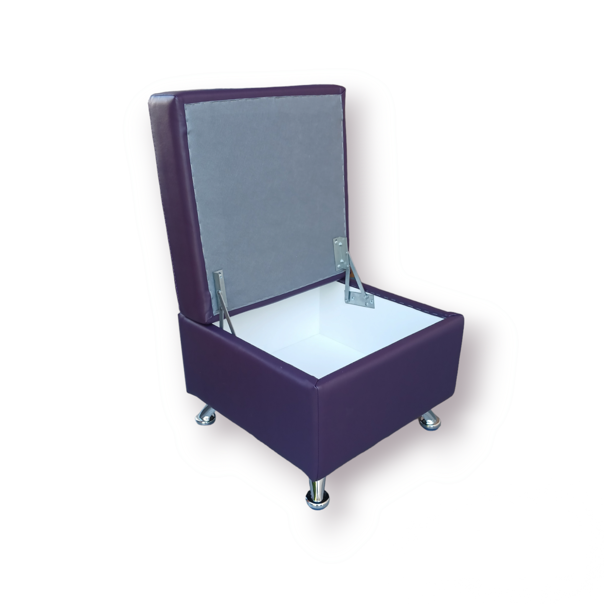 Пуф з нішею "Павучок" 45х45см в-40см, екошкіра "Роккі", бузковий - Зображення 3